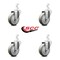 Service Caster 4 Inch Gray Polyurethane Wheel Swivel 3/4 Inch Square Stem Caster Set SCC SCC-SQ20S414-PPUB-GRY-34-4 - alternate 2